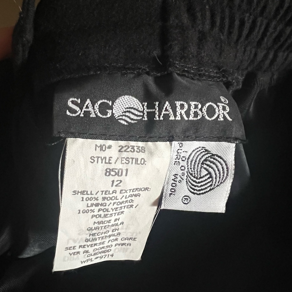 NWT Sag Harbor 100% Wool Classic Black Skirt